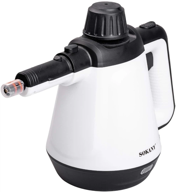 Пароочиститель Sokany SK-11047 White-Black ручной многофункциональный с набором насадок 1200 Вт (107-167-HP-UR-1) - изображение 3