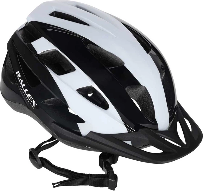 Kask rowerowy RALLEX M 54-58 cm Czarno-biały (5903039770706) - obraz 4
