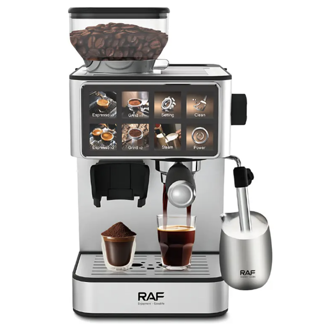 Кофемашина RAF R.0206 2 в 1 с капучинатором, 1.8L, нержавеющая сталь - изображение 4