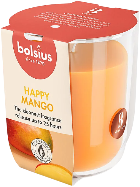Świeca zapachowa Bolsius True Scents Happy Mango 8 cm x 7.3 cm (8717847188489) - obraz 1