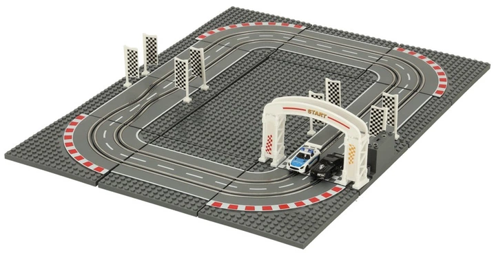 Tor samochodowy Ikonka wyscigowy policyjny elektryczny + 2 auta klocki konstrukcyjne GD-01 (KX3490) (5903039754607) - obraz 2