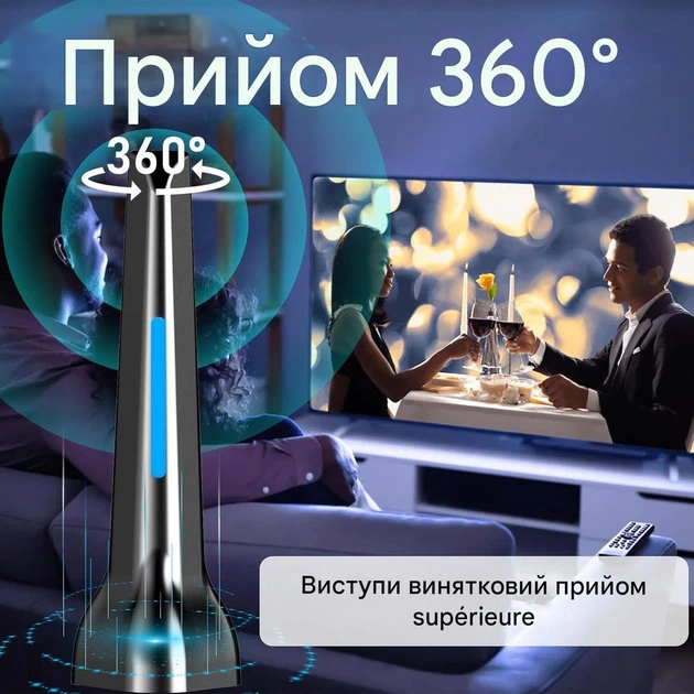 Антенна, DTB TECH, TNT HD 2024, Черный, Мощный усилитель 360° 420км магнитная база 4K 75Ω внутренняя TV - изображение 3