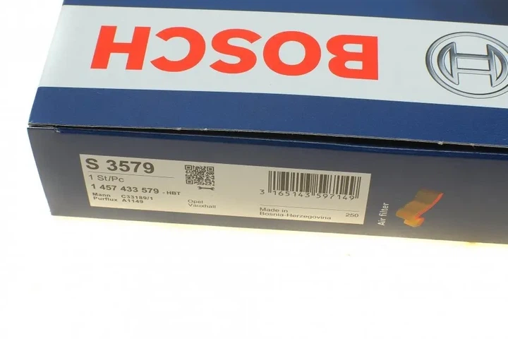 Фільтр повітряний Opel Vectra C 1.6/1.8 i 02-/Signum 1.8 i 03- BOSCH 1 457 433 579 - Фото 6 Фільтр повітряний Opel Vectra C 1.6/1.8 i 02-/Signum 1.8 i 03- BOSCH 1 457 433 579 - изображение 6