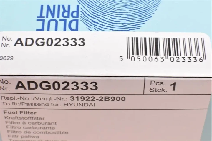 Фільтр паливний Hyundai Accent III 1.5 TDi 05-12/Santa Fe 2.0/2.2 Kia Sorento 2.0/2.2 CRDi 09-15 BLUE PRINT ADG02333 - изображение 5