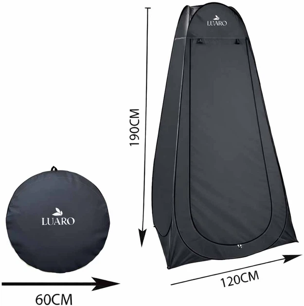 Туристичний намет KIK LUARO Переносна роздягальня 190 x 115 см Чорний (5903039728981) - зображення 4