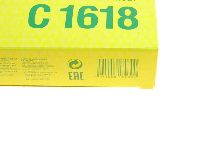 Фільтр повітряний Nissan Micra 1.0-1.4i 16V 92-10/Note 1.4 06-13 MANN-FILTER C 1618 - изображение 5