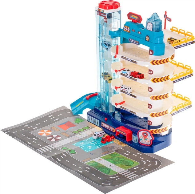 Tor samochodowy KIK 5-poziomowy z garażem, elektryczną windą, matą i 8 autami KX5530 (5903039727991) - obraz 3