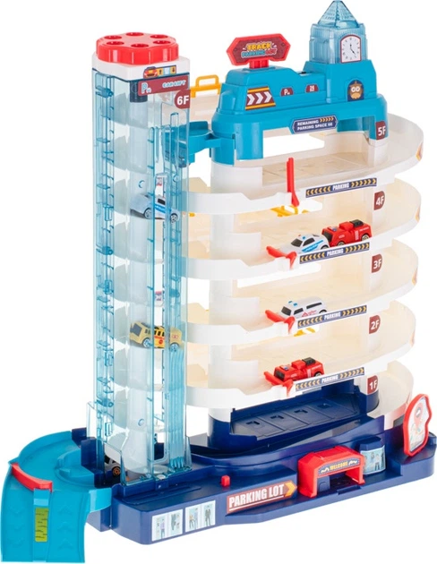 Tor samochodowy KIK 5-poziomowy z garażem, elektryczną windą, matą i 8 autami KX5530 (5903039727991) - obraz 4