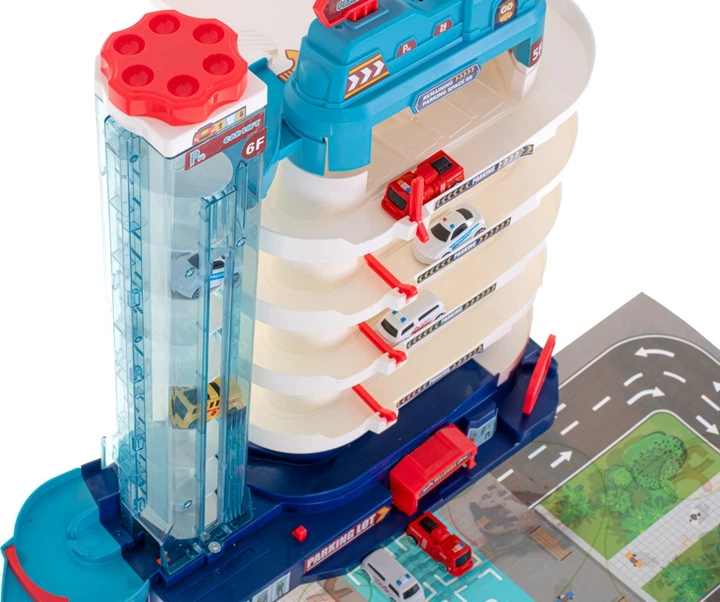 Tor samochodowy KIK 5-poziomowy z garażem, elektryczną windą, matą i 8 autami KX5530 (5903039727991) - obraz 7