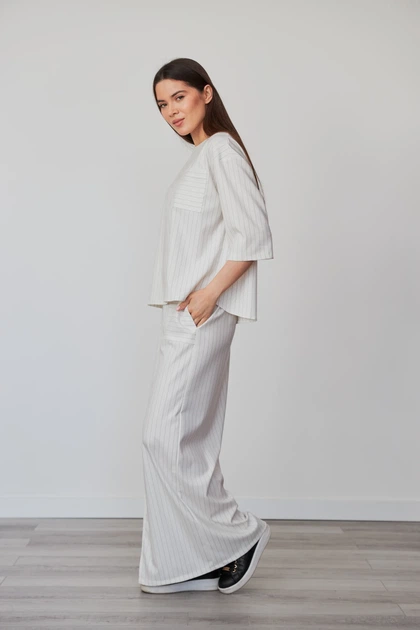 Костюм жіночий Estilo повсякдений-casual костюмка Тіар молочний 02-108 50р - зображення 2