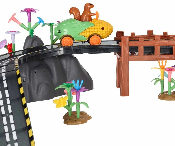 Tor samochodowy Ikonka wyscigowy magnetyczny 2 pojazdy swiecace 310 elementow (KX2863_1) (5903039770201) - obraz 14