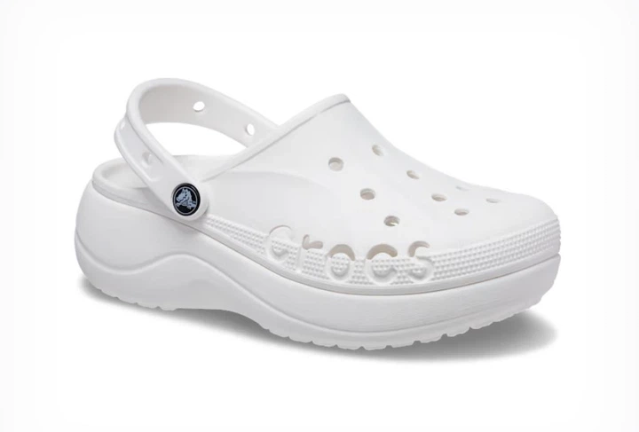 Женские кроксы на платформе Crocs Baya Platform Clog, белые, W8/38-39/24-25см - изображение 2