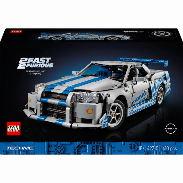 Конструктор Lego Technic Подвійний форсаж Автомобіль Nissan Skyline GT-R (R34) (42210) - Фото 1 Конструктор Lego Technic Подвійний форсаж Автомобіль Nissan Skyline GT-R (R34) (42210) - изображение 1