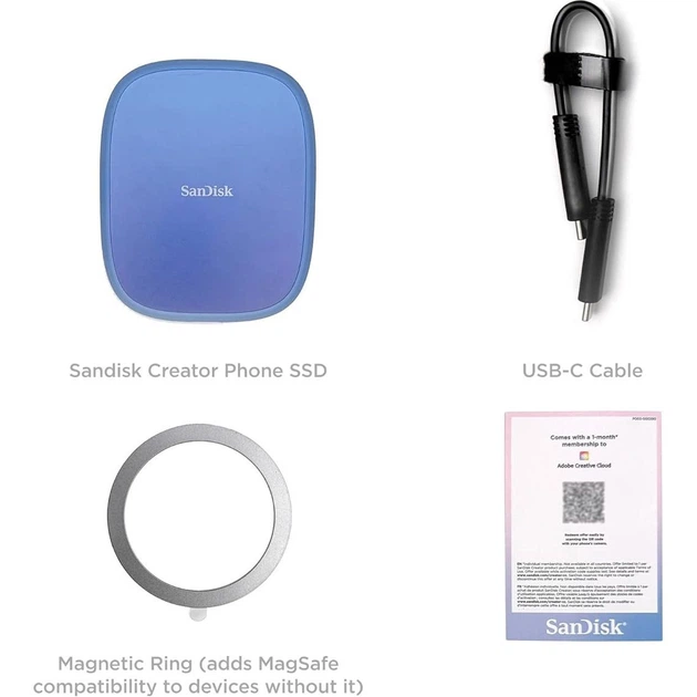 Внешний SSD накопитель SanDisk Creator Phone 2TB Blue (SDSSDE62C-2T00-G25) [157532] - изображение 9