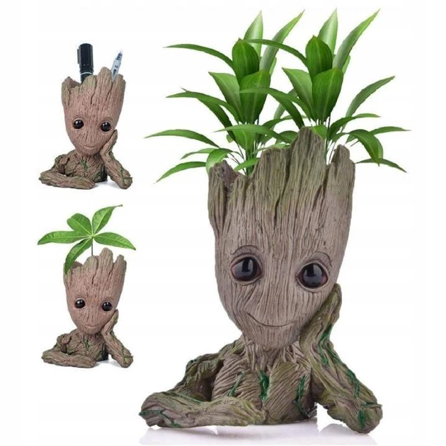 Горшок для растений Groot «Стражи Галактики» 14 см, декоративная фигурка-органайзер для стола XJ4095 - изображение 2