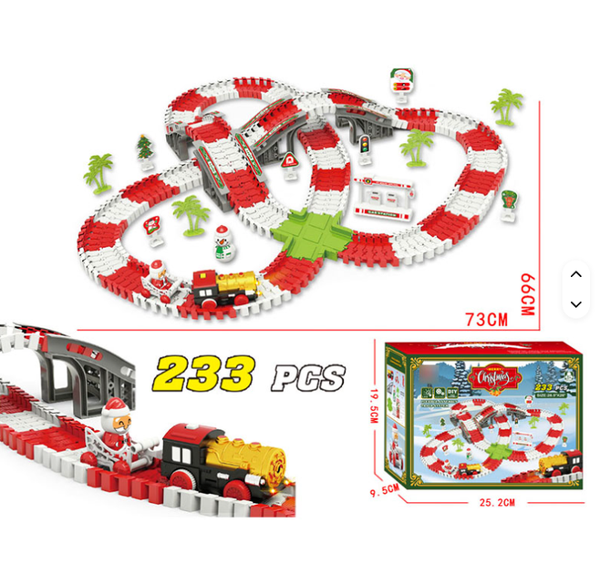 Дитяча залізниця з поїздом DIY Electric Railway Toy, різдвяний поїзд з рейками, іграшковий поїзд з треком - Фото 2 Дитяча залізниця з поїздом DIY Electric Railway Toy, різдвяний поїзд з рейками, іграшковий поїзд з треком - зображення 2