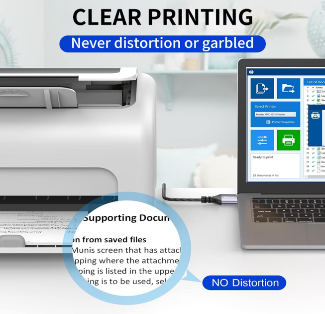 USB кабель для принтера 3 м USB 2.0 Type A – Type B, кабель для принтера и сканера Canon HP Epson Brother Samsung Xerox - изображение 3