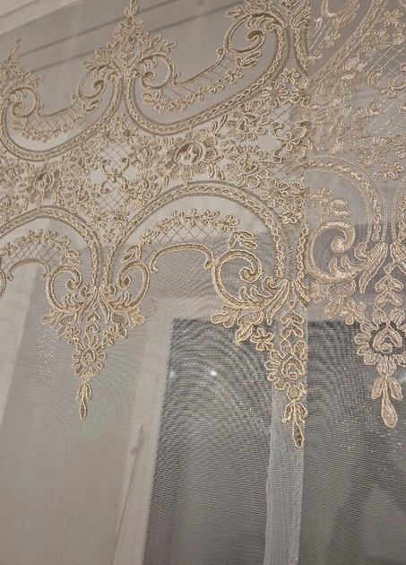 Комплект занавесок 200х150см Lumelle Damask 4шт кремовый с бежевым и коричневым (11_6ф) - Фото 5 Комплект занавесок 200х150см Lumelle Damask 4шт кремовый с бежевым и коричневым (11_6ф) - изображение 5