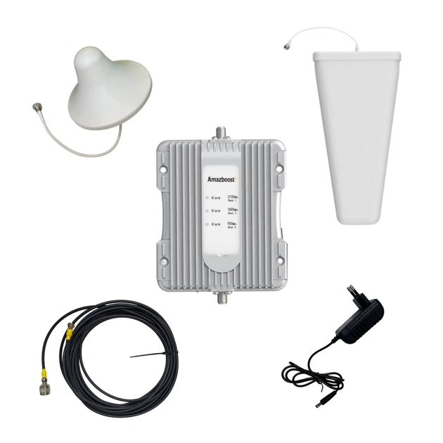 Комплект с усилителем мобильной связи GSM 3G/4G LTE на 3 диапазона 900/1800/2100 МГц, DACHI F1 - Фото 1 Комплект с усилителем мобильной связи GSM 3G/4G LTE на 3 диапазона 900/1800/2100 МГц, DACHI F1 - изображение 1