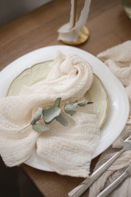 Марлевая салфетка для сервировки стола VTILENE, Ivory, 45х45 см - изображение 2