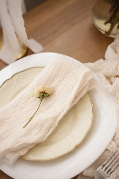 Марлевая салфетка для сервировки стола VTILENE, Ivory, 45х45 см - изображение 6