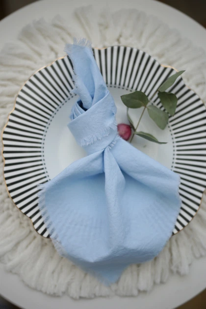 Салфетка хлопковая для сервировки VTILENE, Light blue, 35х35 см - Фото 2 Салфетка хлопковая для сервировки VTILENE, Light blue, 35х35 см - изображение 2
