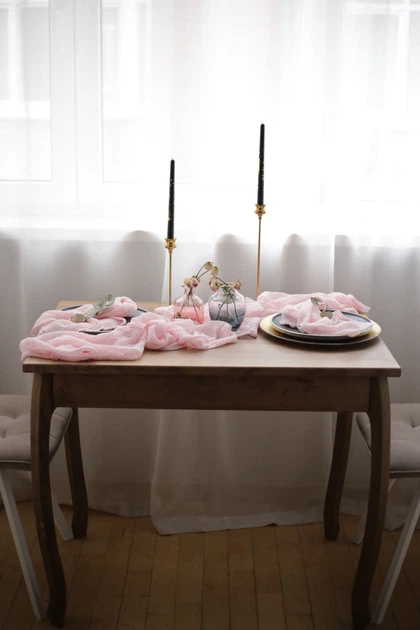 Марлевая салфетка эко сервировочная VTILENE, Blush, 45х45 см - изображение 4