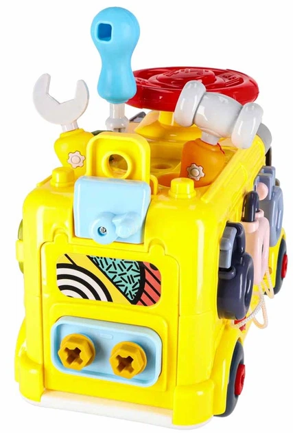 Zabawka edukacyjna Ikonka Autobus manipulacyjny do skręcania 6 w 1 + śrubki i śrubokręty (KX2880) (5903039770065) - obraz 7