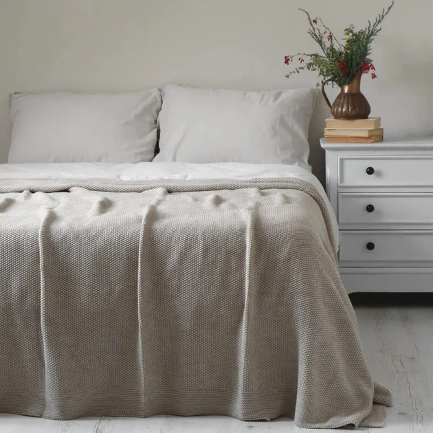 Покривало LA MODNO CORN, BEIGE Бежевий, 220x240 см, Євро - Фото 1 Покривало LA MODNO CORN, BEIGE Бежевий, 220x240 см, Євро - зображення 1