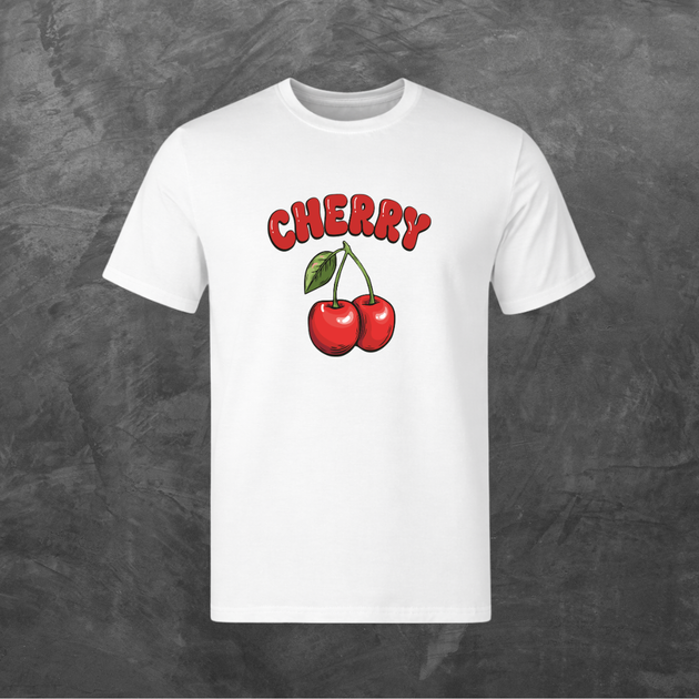 Футболка унісекс з принтом Cherry Вишня базова біла XS - Фото 1 Футболка унісекс з принтом Cherry Вишня базова біла XS - зображення 1