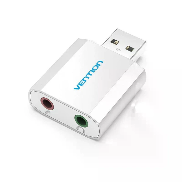 Наружная звуковая карта Vention USB 2.0 - 2x 3.5 мм 2.1 канал Алюминий Серебристый (VAB-S13) - Фото 1 Наружная звуковая карта Vention USB 2.0 - 2x 3.5 мм 2.1 канал Алюминий Серебристый (VAB-S13) - изображение 1