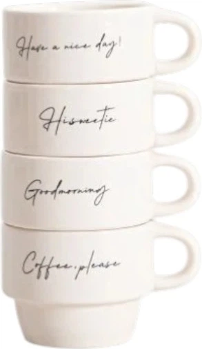 Набір кружок Homla Viti з написами 85 мл 4 шт (5906496772344) - зображення 1