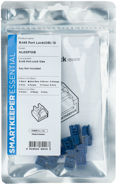 Блокатор з'єднань SmartKeeper RJ-45 Port Lock 12 Blue (SLSART-0065) - зображення 2