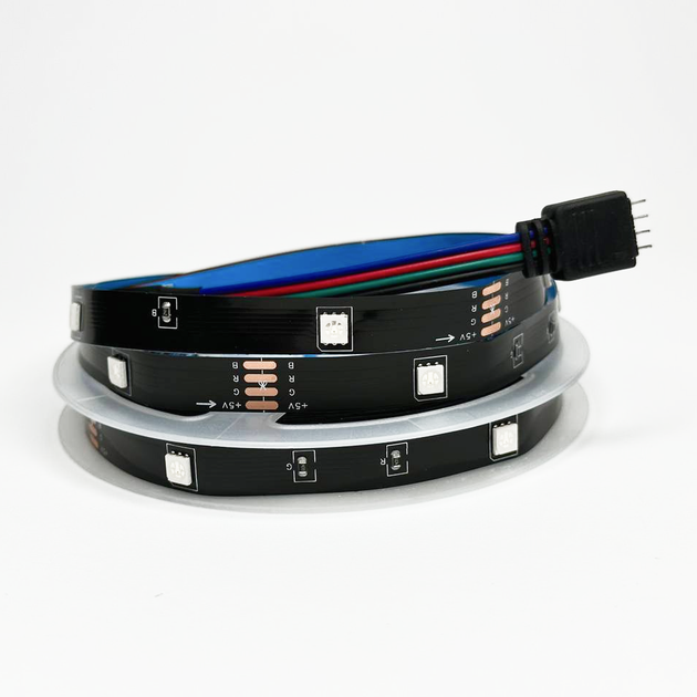 Світлодіодна чорна RGB SMD5050 стрічка комплект 15м з пультом на 24 кнопки, 18 світлодіодів на метр, USB 5V - зображення 8