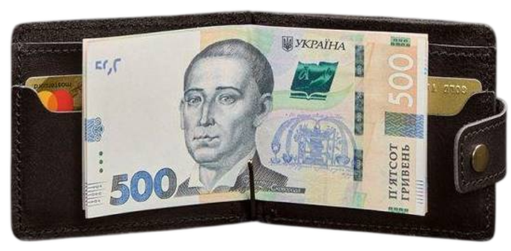 Кожаный кошелек мужской из натуральной кожи с зажимом для денег, монетницей и хлястиком, компактный формат, темно-коричневый 60201 - изображение 7