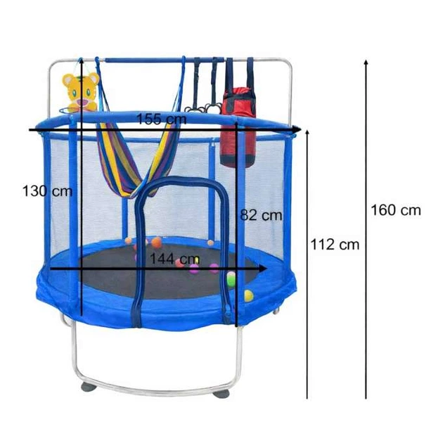 Садовий батут Kik 155 см для дітей з аксесуарами Синій KX3262_1 (5903039770171) - зображення 2