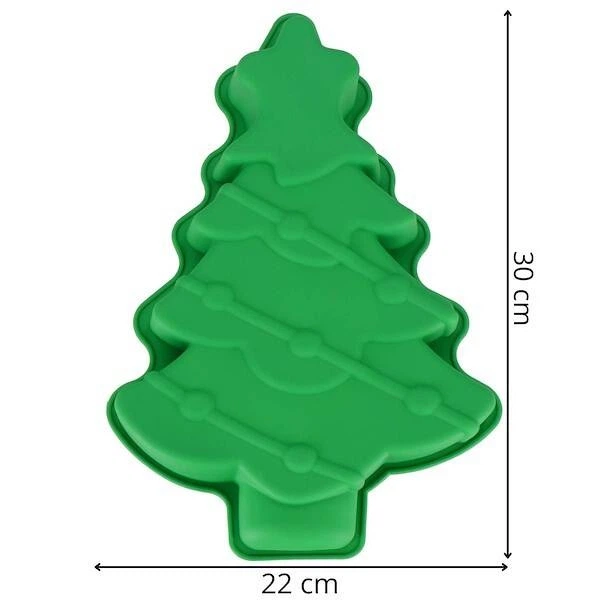 Форма для випікання Springos силіконова у вигляді ялинки зелена 30 x 22 x 4 см (5907719467801) - зображення 2
