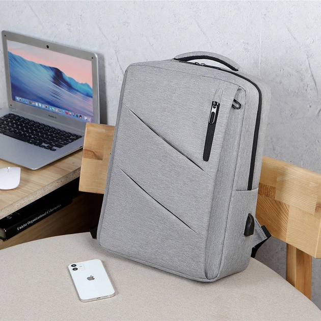 Рюкзак міський для ноутбука Digital 15.6" USB Сірий (IBN051S) - Фото 8 Рюкзак міський для ноутбука Digital 15.6" USB Сірий (IBN051S) - изображение 8