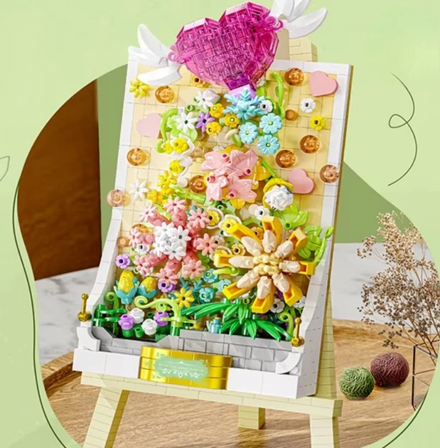 Конструктор No Brand Flower Easel Lilac Art Bouquet 1181 деталь Різнокольоровий (2104619312) - изображение 7