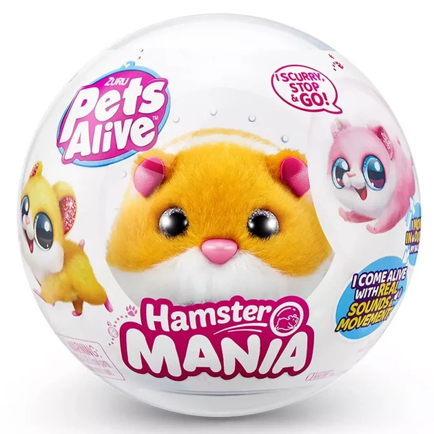 Интерактивная мягкая игрушка Pets & Robo Alive Забавный хомячок оранжевый (9543-4) - изображение 4
