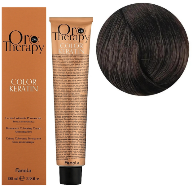 Крем-краска безаммиачная для волос Fanola Oro Therapy №4/14 Cacao 100 мл (3072WB) - Фото 1 Крем-краска безаммиачная для волос Fanola Oro Therapy №4/14 Cacao 100 мл (3072WB) - изображение 1