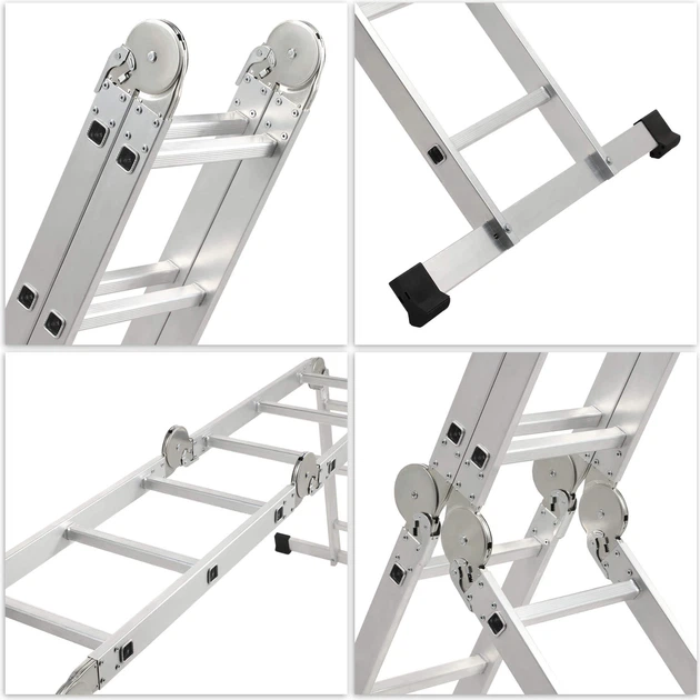 Drabina aluminiowa przegubowa Kadax 12 stopni 150 kg K4418 (5903699435052) - obraz 4