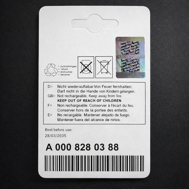 Литиевая батарейка CR2032 3V для ключа Mercedes A0008280388 (комплект 2 шт) - Фото 3 Литиевая батарейка CR2032 3V для ключа Mercedes A0008280388 (комплект 2 шт) - изображение 3