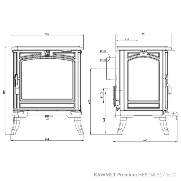 Чавунна піч KAWMET Premium HESTIA S17 ECO - изображение 3