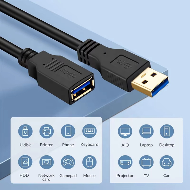 Кабель USB 3.0 Male to Female (подовжувач) 1м Stone ST-USB302FM-1M - зображення 6