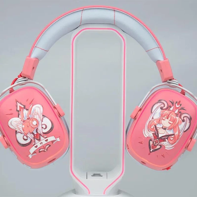Наушники VALKYRIE VK S1 Pink Беспроводная Игровая Гарнитура, Радиоканал/Bluetooth/3.5мм. Съемный Микрофон, 7.1 Audio, Аккумулятор 60 Часов. PC/PS4/PS5/Switch/Xbox. ANC - изображение 4