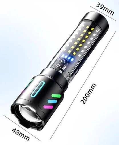 Потужний аккумуляторний ліхтар Coba CB-519D 3000 лм, ручний LED ліхтар з оптичним зумом, 5 режимів, аккумулятор 26650 5500 мАг, водонепроникний ліхтар IP68 для туризму, риболовлі та кемпінгу - Фото 8 Потужний аккумуляторний ліхтар Coba CB-519D 3000 лм, ручний LED ліхтар з оптичним зумом, 5 режимів, аккумулятор 26650 5500 мАг, водонепроникний ліхтар IP68 для туризму, риболовлі та кемпінгу - зображення 8