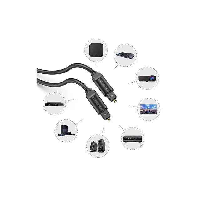 Кабель мультимедійний Optical Toslink 3.0m black Vention (BAEBI) - зображення 3