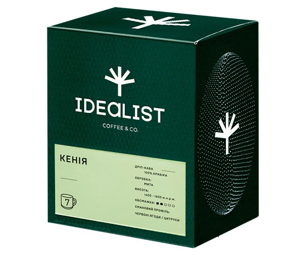 Дрип-кофе IDEALIST COFFEE & CO. Кения 7 шт - Фото 1 Дрип-кофе IDEALIST COFFEE & CO. Кения 7 шт - изображение 1