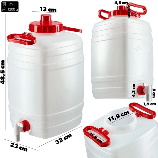 Plastikowa beczka z kranikiem Kadax Asele na wodę 25 L (K4224) (5903699432631) - obraz 2